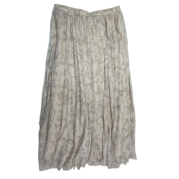 Banana Republic Sketched Flora Maxi Skirt Size 6 Side Split Accordion Pleated - Picture 4 of 14